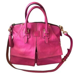 Dooney & Bourke Florentine Clayton Satchel in Violet Rare with Crossbody Strap